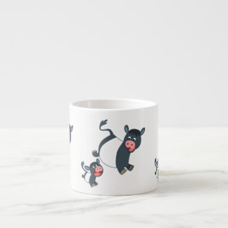 Tasse Expresso Joli Jouer Cartoon Belted Galloway Cow et Calf
