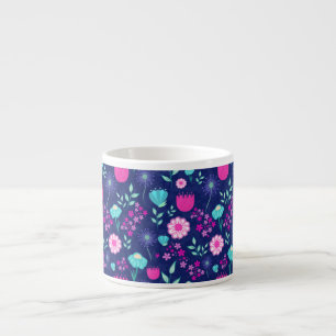 Tasse Expresso Joli motif floral de fond