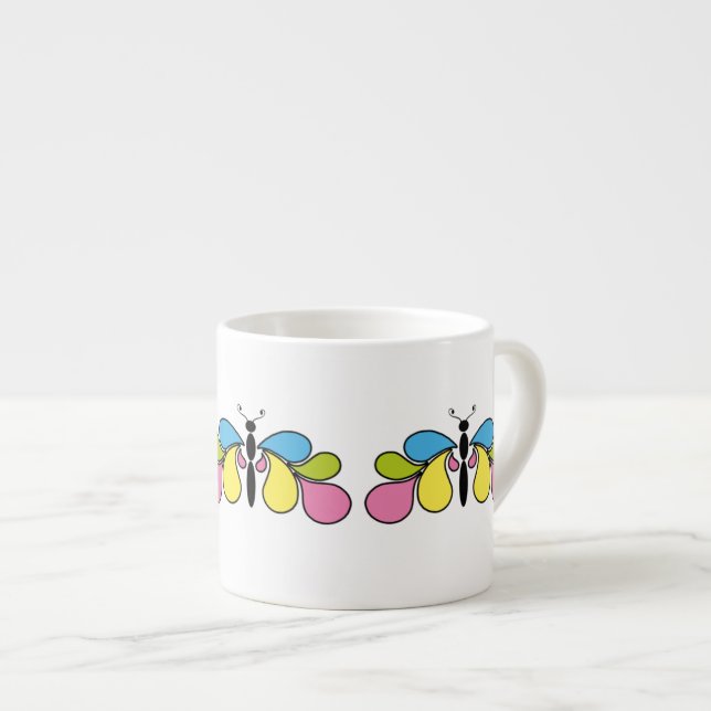 Tasse Expresso Jolie Coupe d'Espresso Papillon Abstrait (Devant droit)