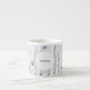 Tasse Expresso Jolie lavande à rayures blanches floral douche de