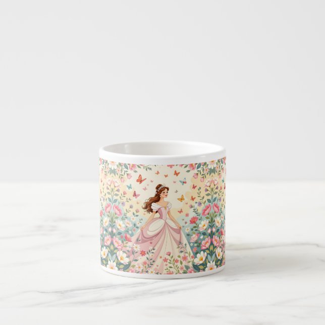 Tasse Expresso Jolie princesse avec papillons (Devant)