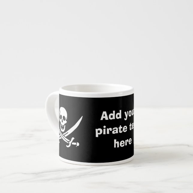 Tasse Expresso Jolly roger drapeau de pirate (Devant gauche)