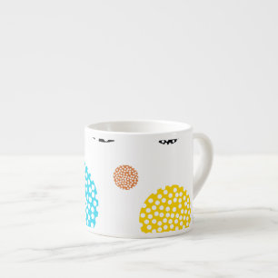 Tasse Expresso Joueuse, tendance, cool, amusante, cercles pointil