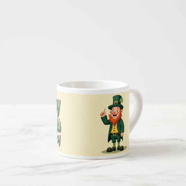 Tasse Expresso Joyeuse Saint-Patrick Mignon Lutins (Devant droit)