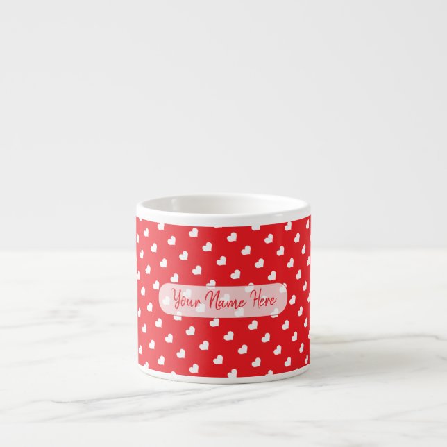 Tasse Expresso Joyeuse Saint-Valentin Moderne Motif d'Amour (Devant)