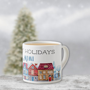 Tasse Expresso Joyeuses fêtes, Nom décoratif sur Noël 6oz