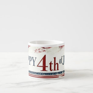 Tasse Expresso Joyeux 4 juillet - Drapeau américain design vintag