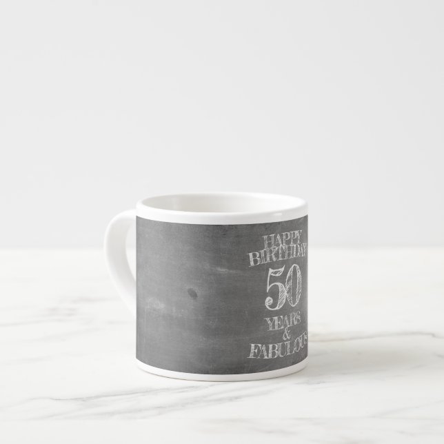 Tasse Expresso Joyeux anniversaire - 50 ans et fabuleux (Devant gauche)