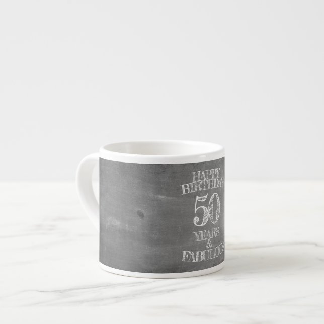 Tasse Expresso Joyeux Anniversaire - 50 Ans & Fabuleux (Devant gauche)