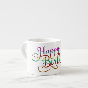 Tasse Expresso JOYEUX ANNIVERSAIRE - design de texte + vos propre