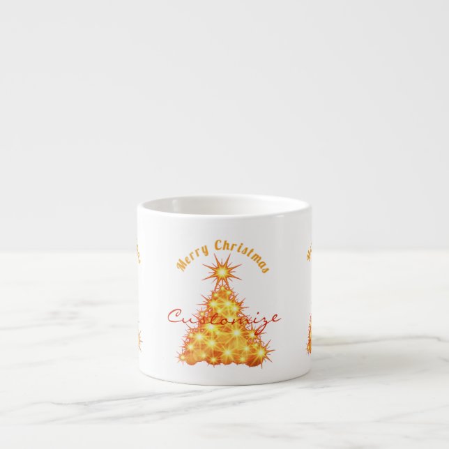 Tasse Expresso Joyeux Noël Arbre d'or Thunder_Cove (Devant)