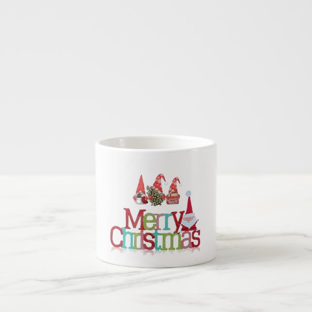 Tasse Expresso Joyeux Noël Du Père Noël Et Des Gnomes  (Devant)