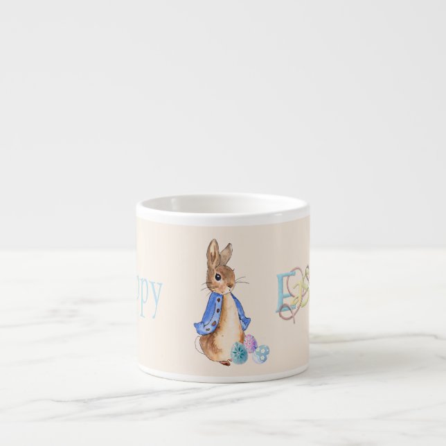 Tasse Expresso Joyeux Pâques Pierre le lapin lapin de Pâques (Devant)