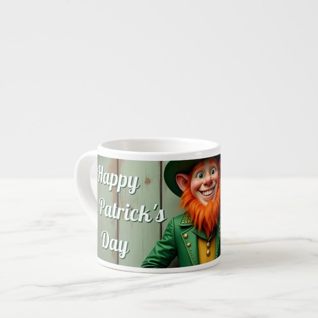 Tasse Expresso Joyeux Saint Patrick's Day Leprechaun (Devant gauche)