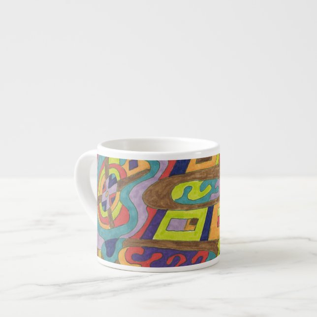 Tasse Expresso "Joyful Noise" Art Abstrait (Devant gauche)