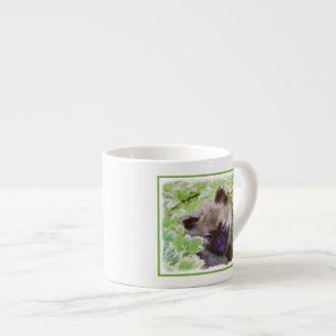 Tasse Expresso Keeshond Puppy in the Garden Peinture Art original