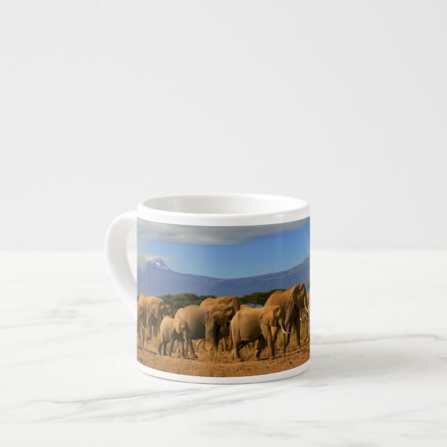 Tasse Expresso Kilimanjaro et éléphants (Devant gauche)