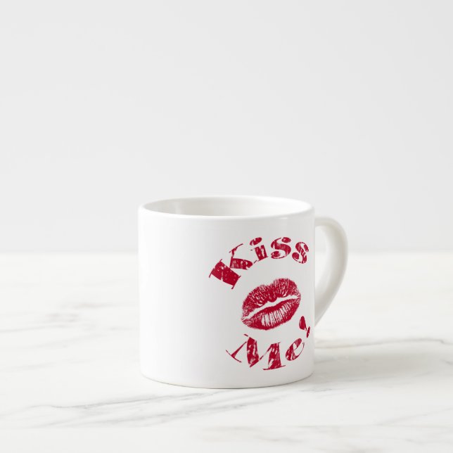 Tasse Expresso Kiss Me ! Lips rouges (Devant droit)