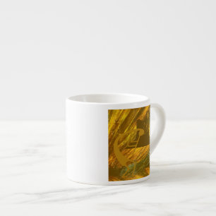 Tasse Expresso Kokopelli Abstrait avec Mesa, Cactus et Sun