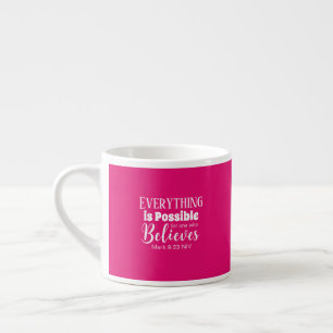 Tasse Expresso La Bible de foi chrétienne Verse Croire Hot rose