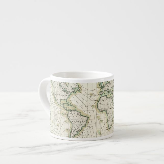 Tasse Expresso La déclinaison magnétique du monde (Devant gauche)