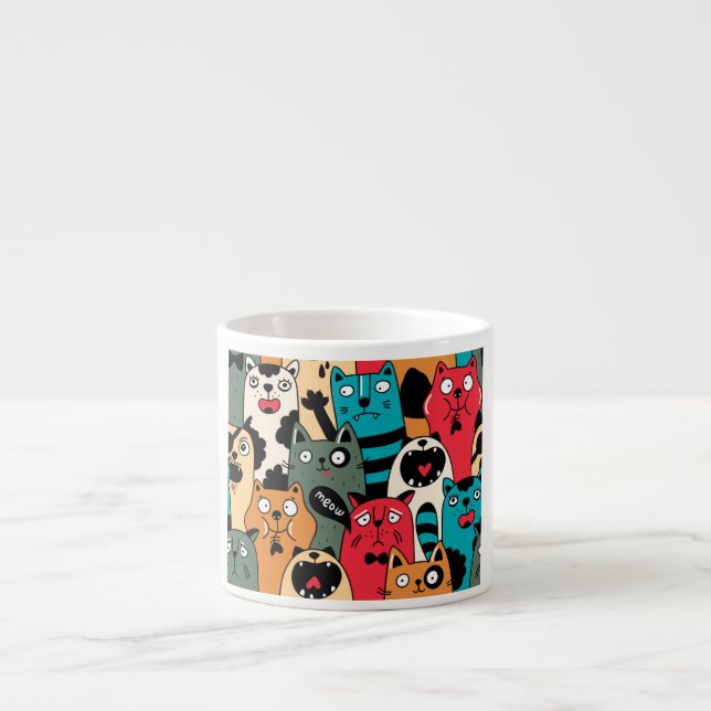 Tasse Expresso La foule de chats (Devant)