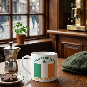 Tasse Expresso La Saint-Patrick Drapeau de l'Irlande Nom personna