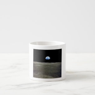 Tasse Expresso La Terre depuis la Lune dans l'espace noir : lever