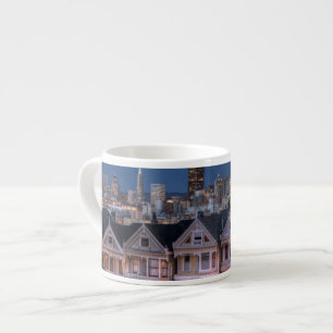 Tasse Expresso La vue de nuit des maisons "a peint dames"