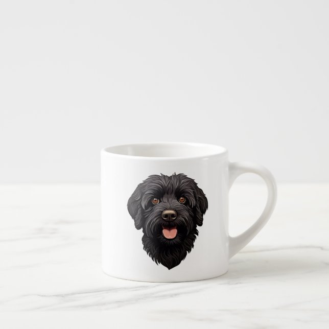 Tasse Expresso Labradoodle Chien Noir (Droite)