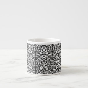 Tasse Expresso Lace noir blanc Damas Brocade