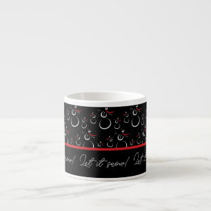Tasse Expresso Laissez tomber la neige Motif de famille de bonhom