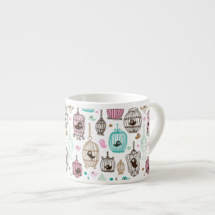 Tasse Expresso l'amour de cage à oiseaux badine le motif