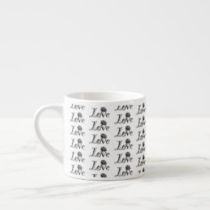 Tasse Expresso L'amour en fleurs : une lettre créative