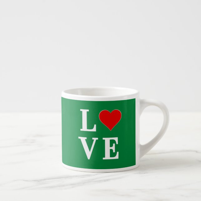 Tasse Expresso L'AMOUR et le coeur verts (Droite)