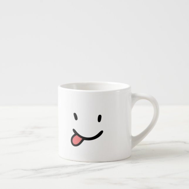 Tasse Expresso Langue heureuse drôle mignonne de visage (Droite)