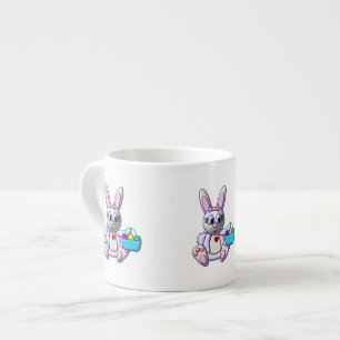 Tasse Expresso Lapin mignon avec un panier