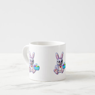 Tasse Expresso Lapin mignon avec un panier