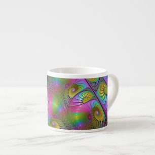 Tasse Expresso L'art fractal abstrait lumineux et coloré