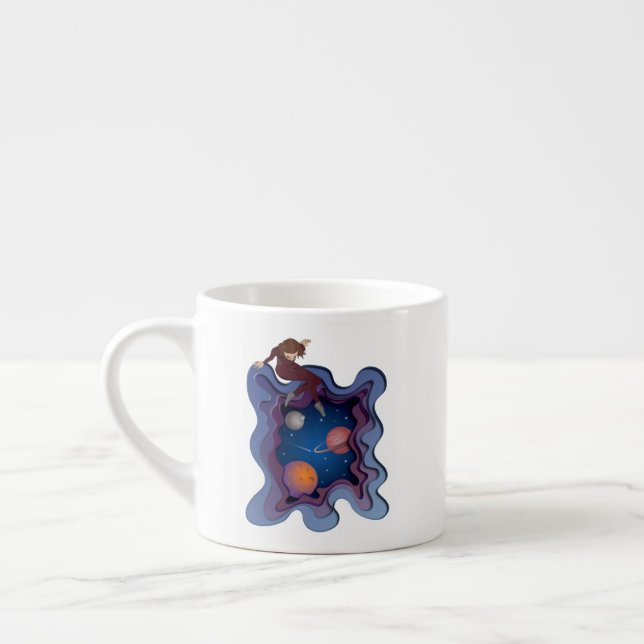 Tasse Expresso L'astronaute : L'espace pour filles (Gauche)