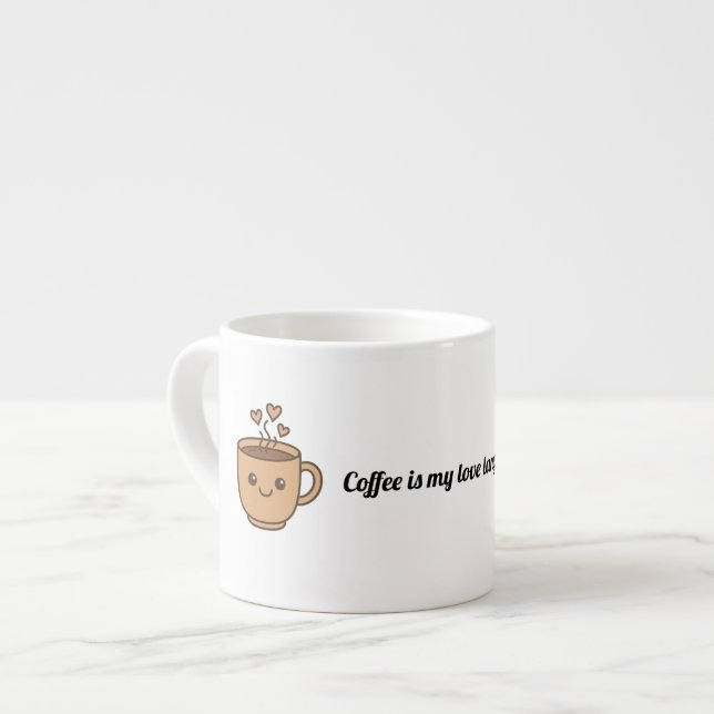 Tasse Expresso Le café est mon langage de l'amour  (Devant gauche)