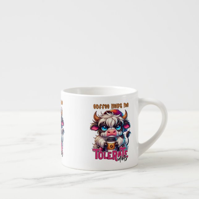 Tasse Expresso Le café m'aide à tolérer les idiots  (Droite)
