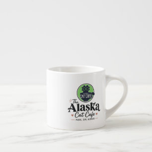 Tasse Expresso Le Cat Cafe d'Alaska « Ronronner, siroter, recomme