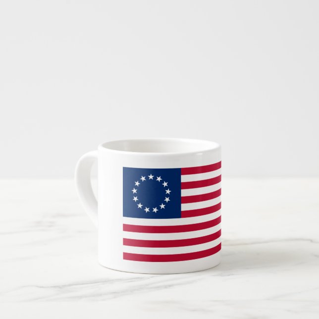 Tasse Expresso Le Cercle des étoiles, drapeau américain par Betsy (Devant gauche)
