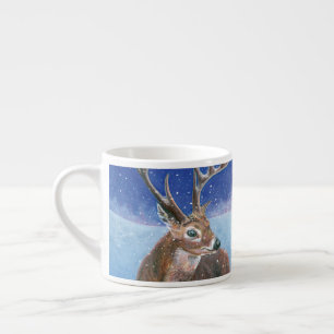 Tasse Expresso Le cerf rouge (Cervus elaphus) en hiver