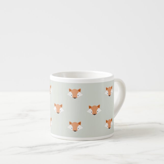 Tasse Expresso Le Cute Pastel Fox face au Motif (Devant droit)