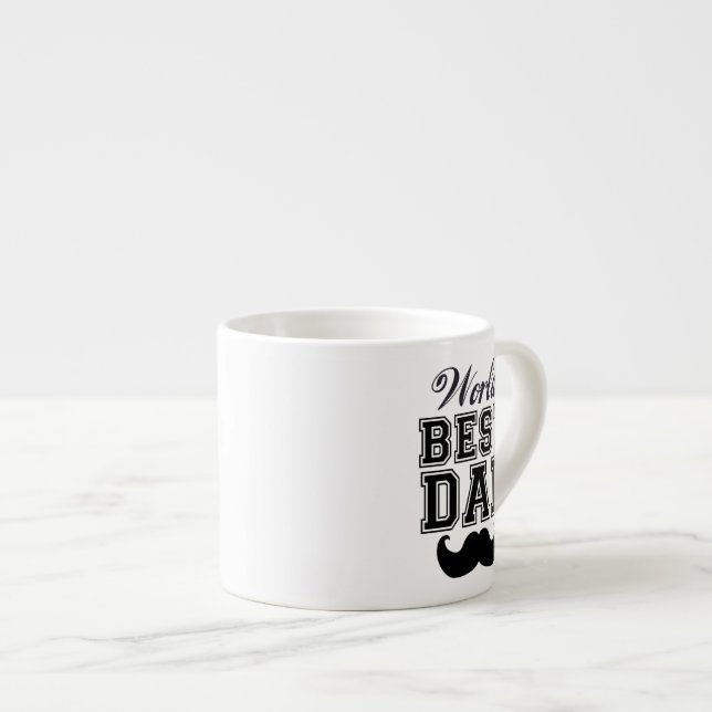 Tasse Expresso Le meilleur papa du monde avec la moustache (Devant droit)