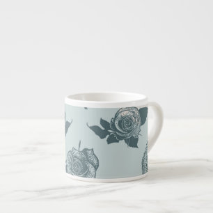 Tasse Expresso Le motif floral avec s'est levé