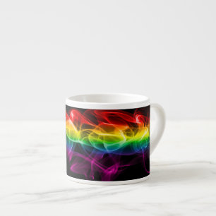 Tasse Expresso Le panache d'énergie arc-en-ciel de SlipperyJoe a 