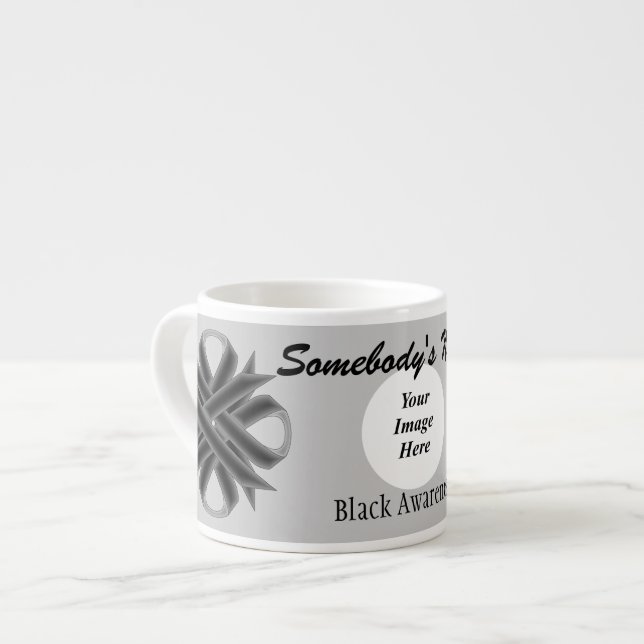 Tasse Expresso Le ruban de fermeture noire par Kenneth Yoncich (Devant gauche)